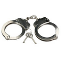 Professional Nickel-Plated Chain-Linked Steel Handcuffs w/ Double Lock